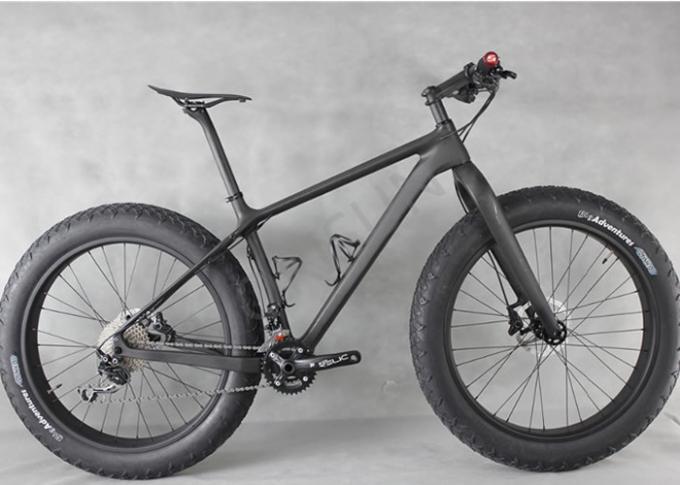 Pintura modificada para requisitos particulares marco gordo completo negro de la bici de la fibra de carbono para la bici de la nieve